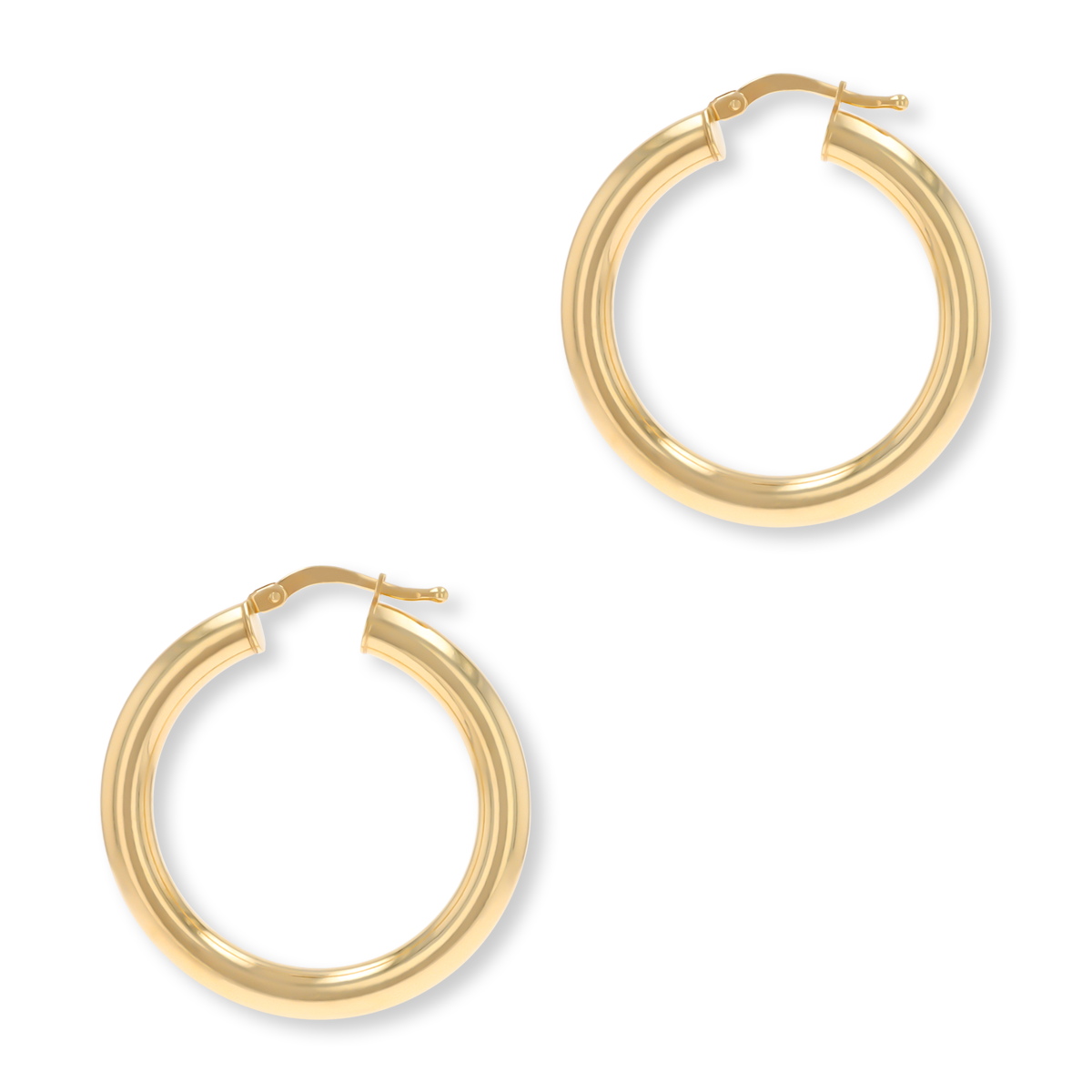 9ct Yellow Gold Tube Hoop Earrings