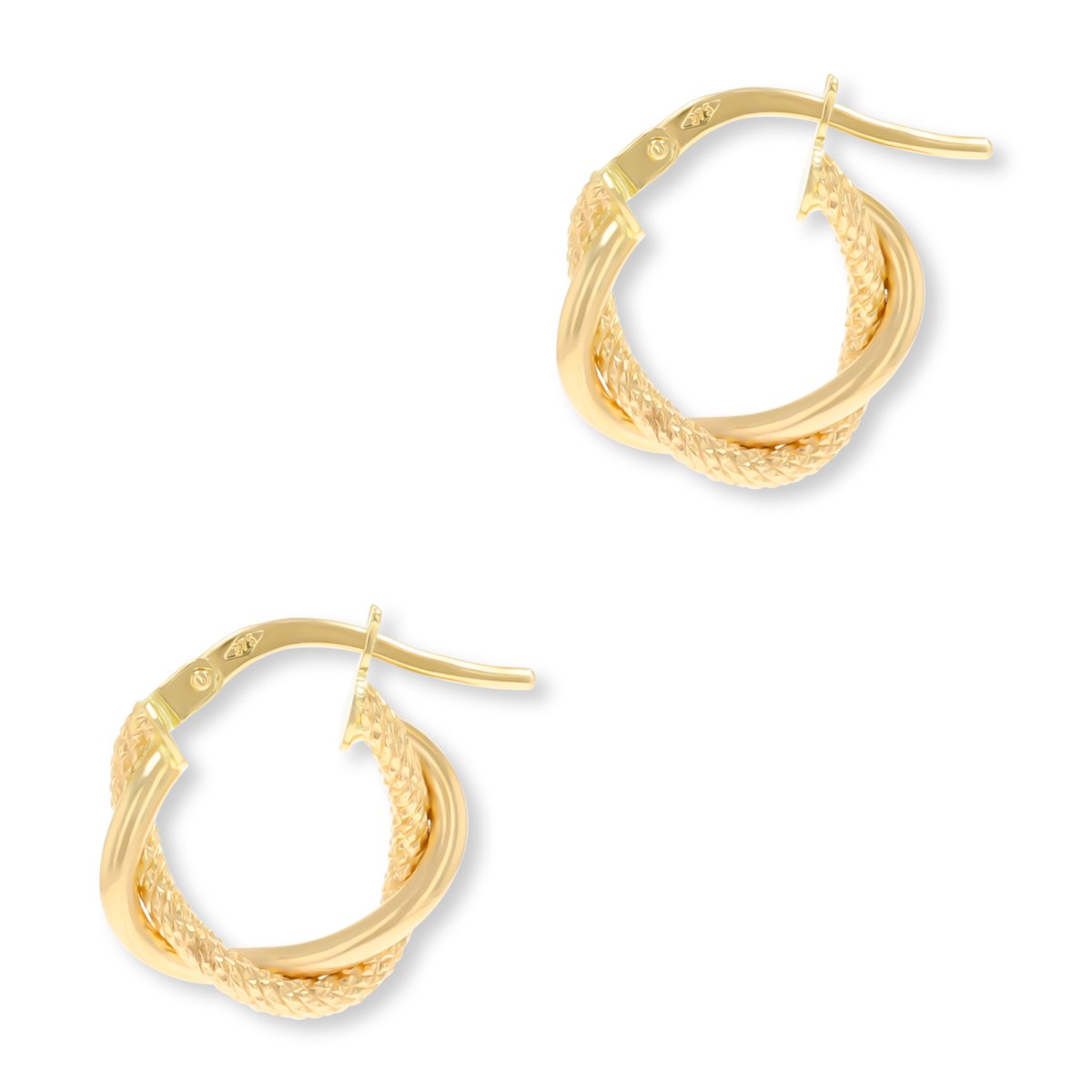 9ct Yellow Gold Double Twist Hoop Earrings