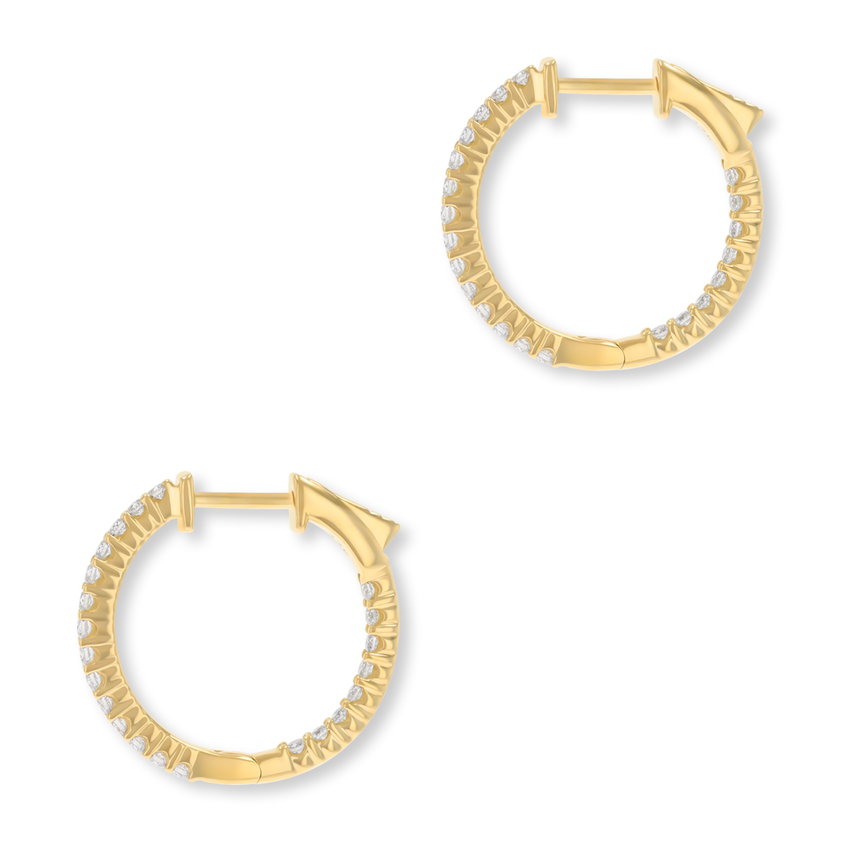 9ct Yellow Gold 0.50cts Diamond Hoop Earrings