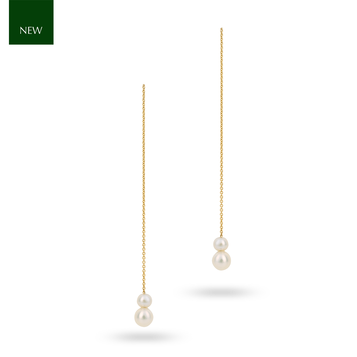 9ct Yellow Gold Freshwater Pearl Pull Through Earrings