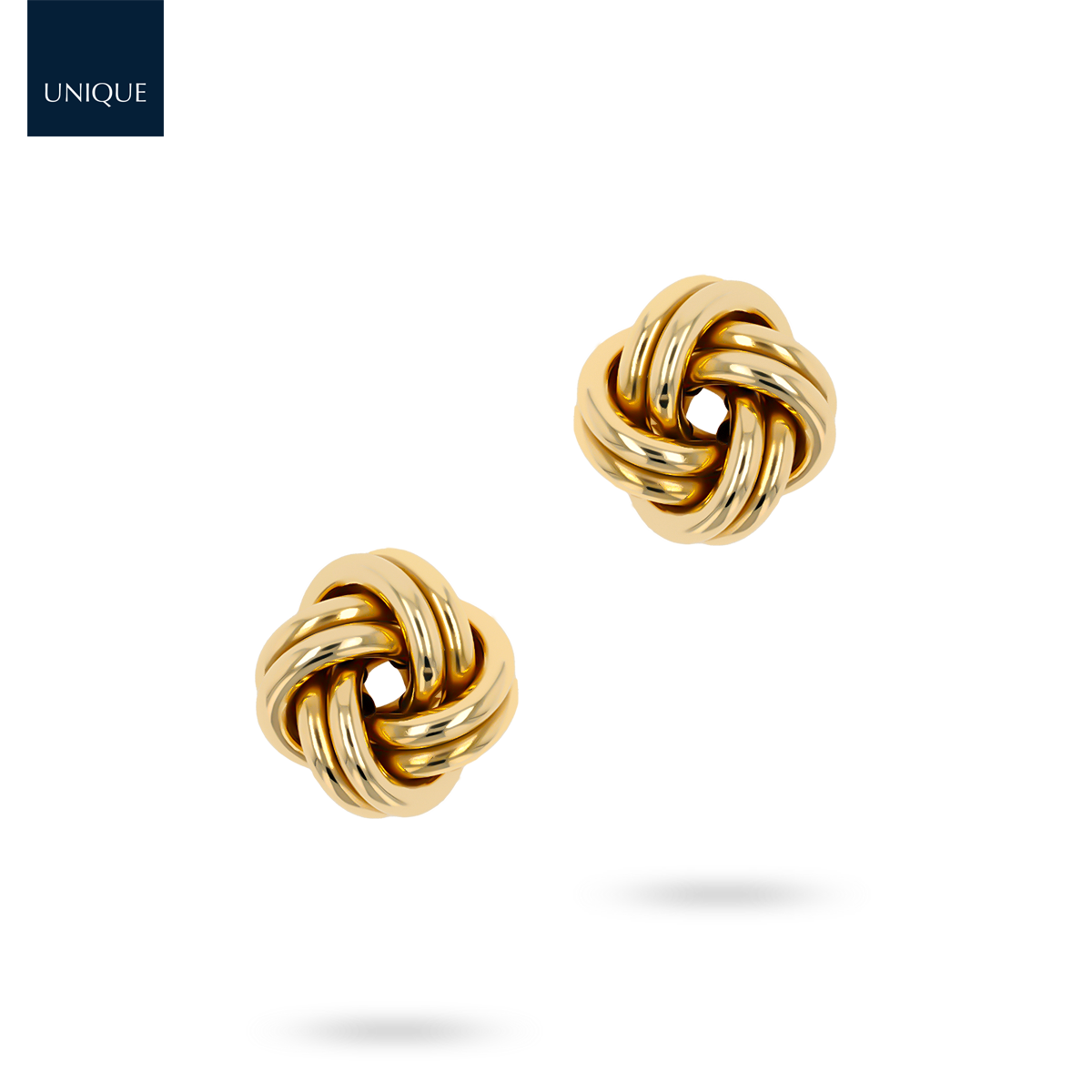 9ct Yellow Gold 14.5mm Knot Stud Earrings