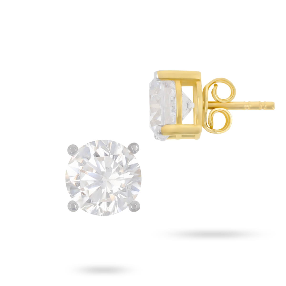 9ct Yellow Gold Cubic Zirconia Claw Set Stud Earrings