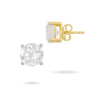 9ct Yellow Gold Cubic Zirconia Claw Set Stud Earrings