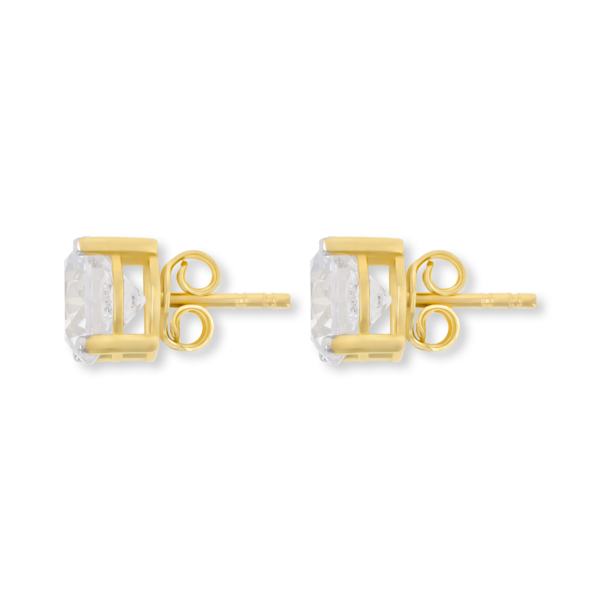 9ct Yellow Gold Cubic Zirconia Claw Set Stud Earrings