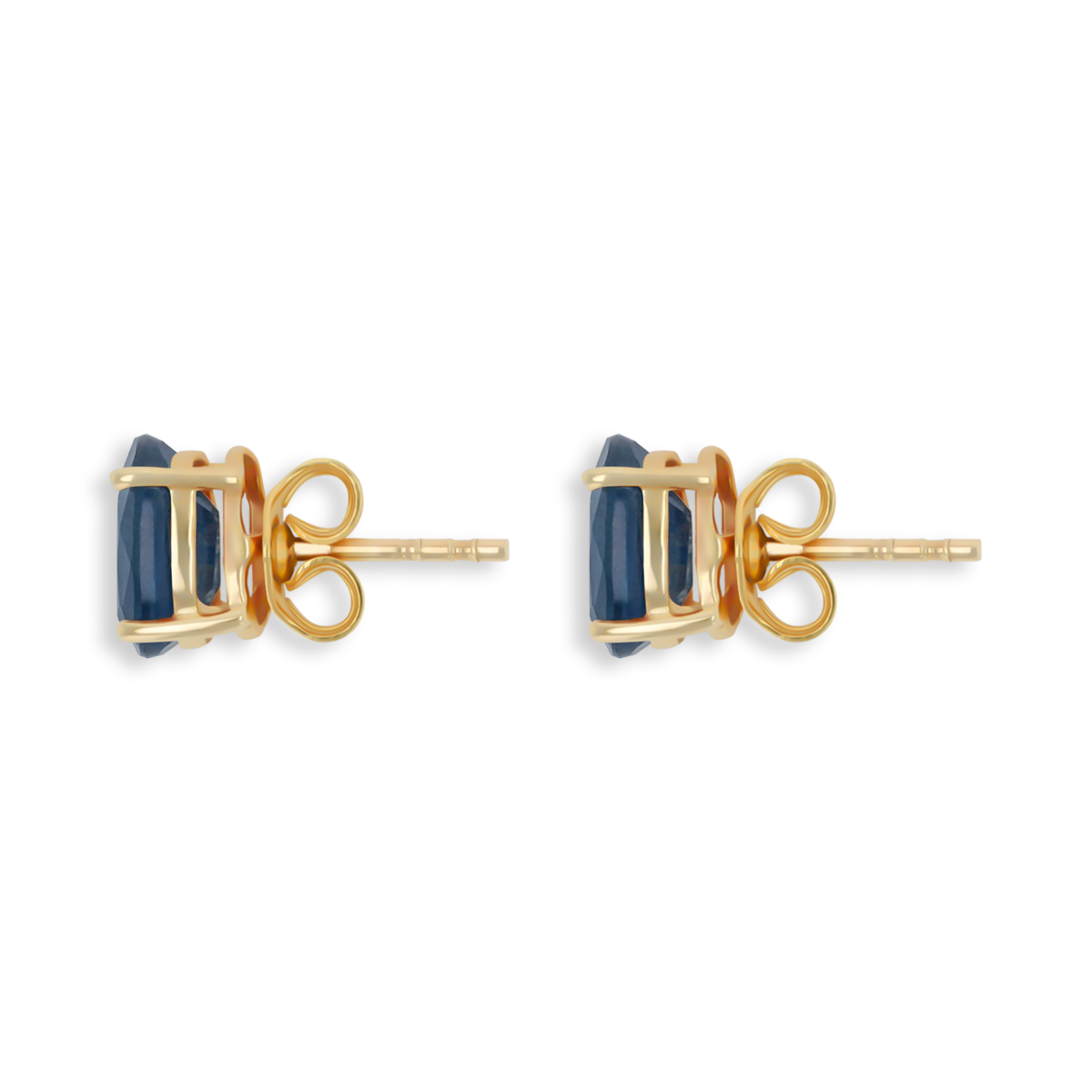 9ct Yellow Gold Oval Shaped Sapphire Claw Set Stud Earrings