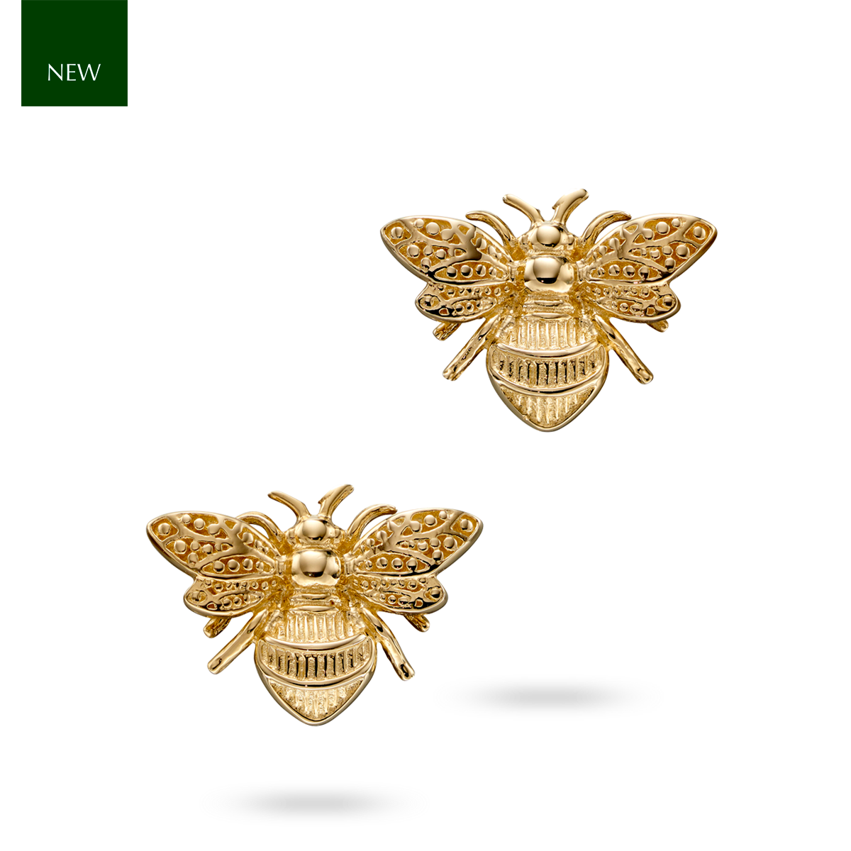 9ct Yellow Gold Bee Stud Earrings