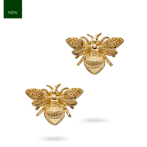 9ct Yellow Gold Bee Stud Earrings