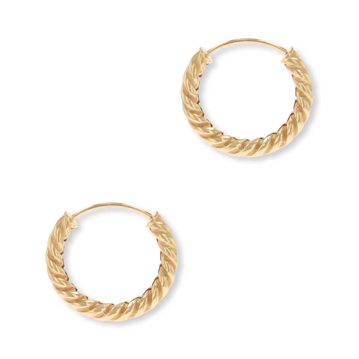 9ct Yellow Gold Twisted Sleeper Earrings