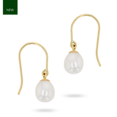 9ct Yellow Gold Freshwater Pearl Drop Earrings