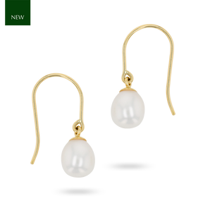 9ct Yellow Gold Freshwater Pearl Drop Earrings