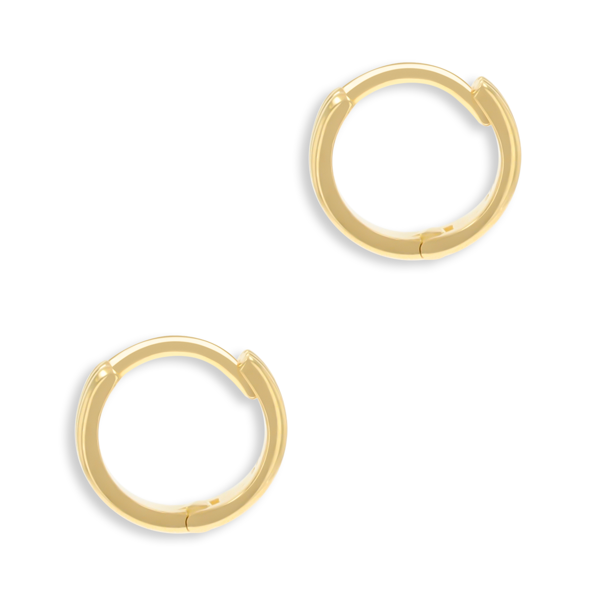 9ct Yellow Gold Ribbed Hinged Huggie Earrings