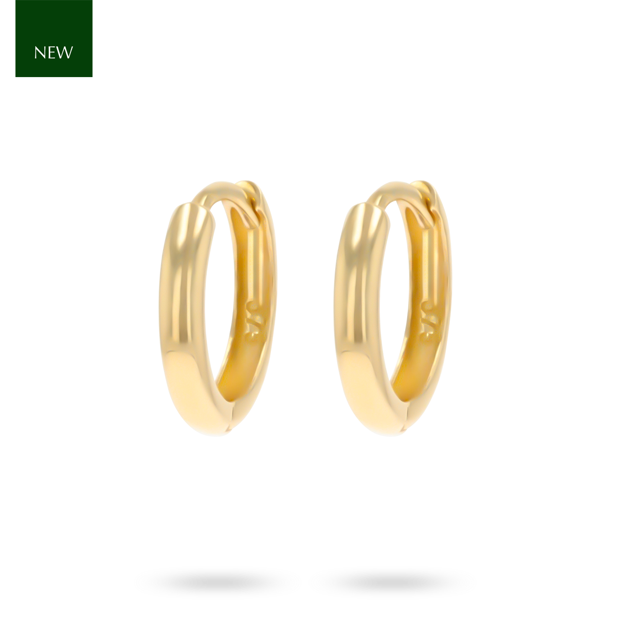 9ct Yellow Gold 8mm Hinged Huggie Earrings