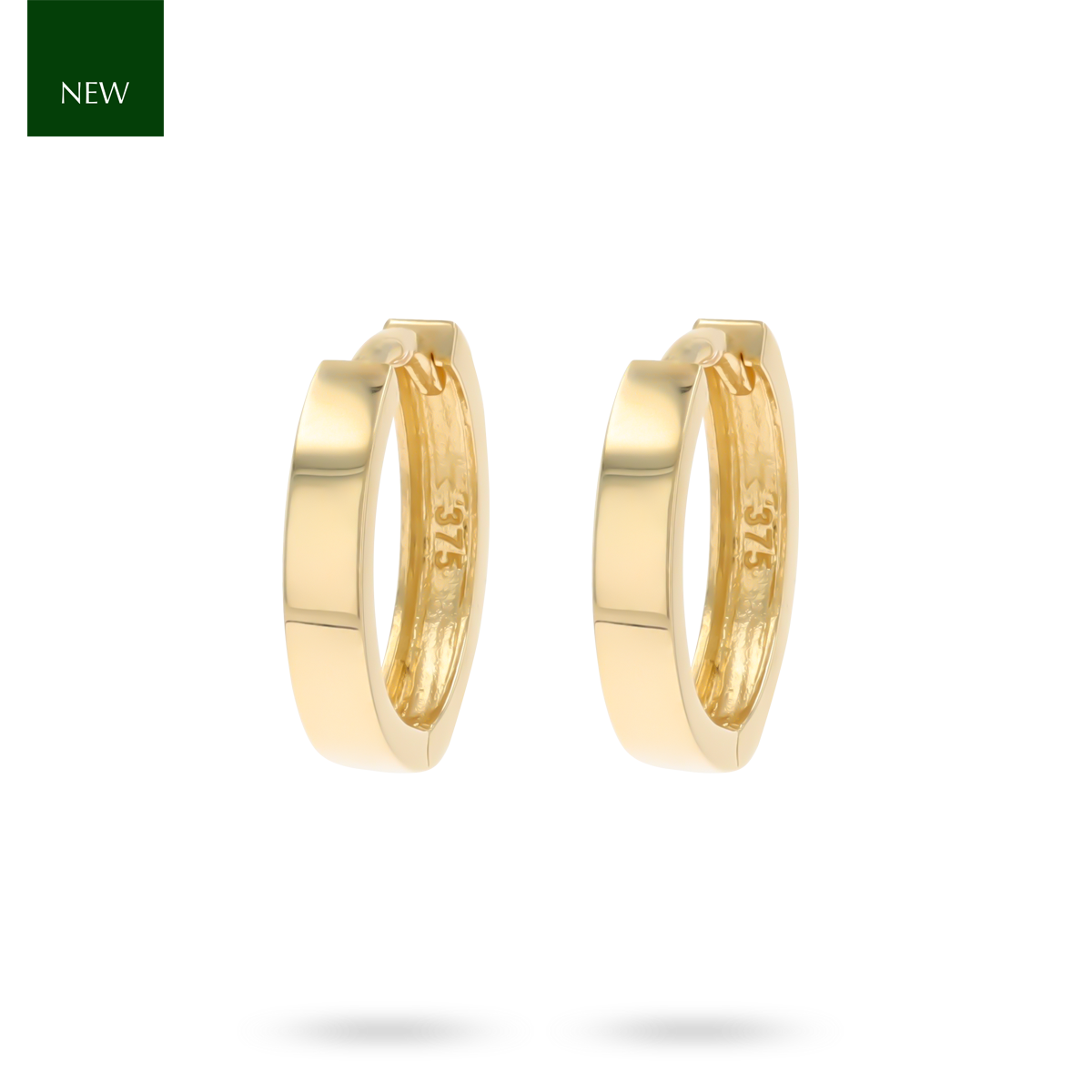 9ct Yellow Gold 12mm Hinged Huggie Earrings
