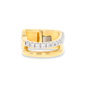 9ct Yellow Gold Diamond Set Hinged Ear Cuff