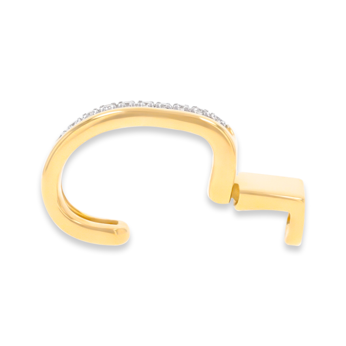 9ct Yellow Gold Diamond Set Hinged Ear Cuff