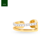 9ct Yellow Gold Diamond Set Hinged Ear Cuff