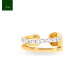 9ct Yellow Gold Diamond Set Hinged Ear Cuff