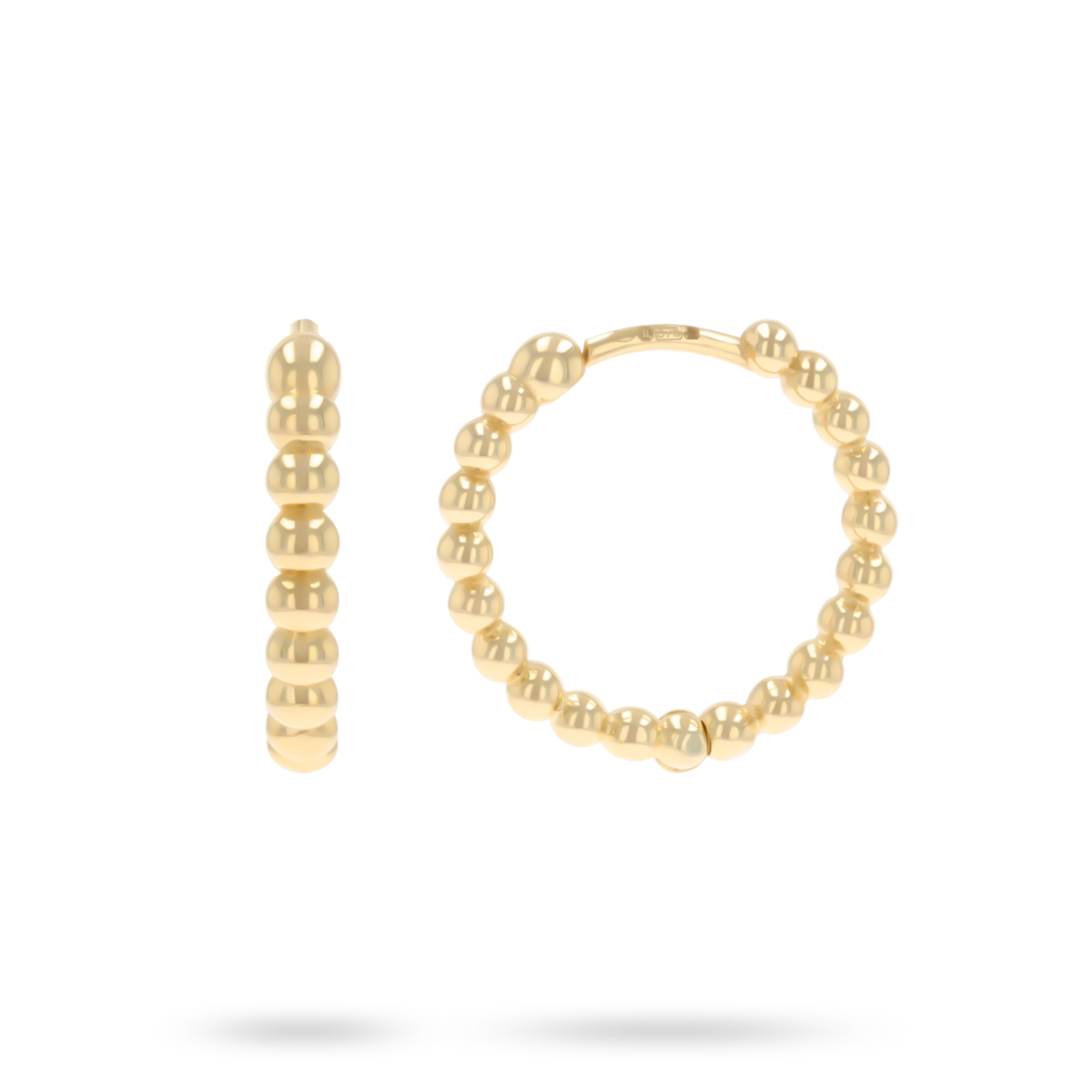 9ct Yellow Gold Beaded Clicker Earrings