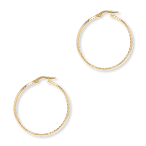 9ct Yellow Gold D-Shape Tube Hoop Earrings