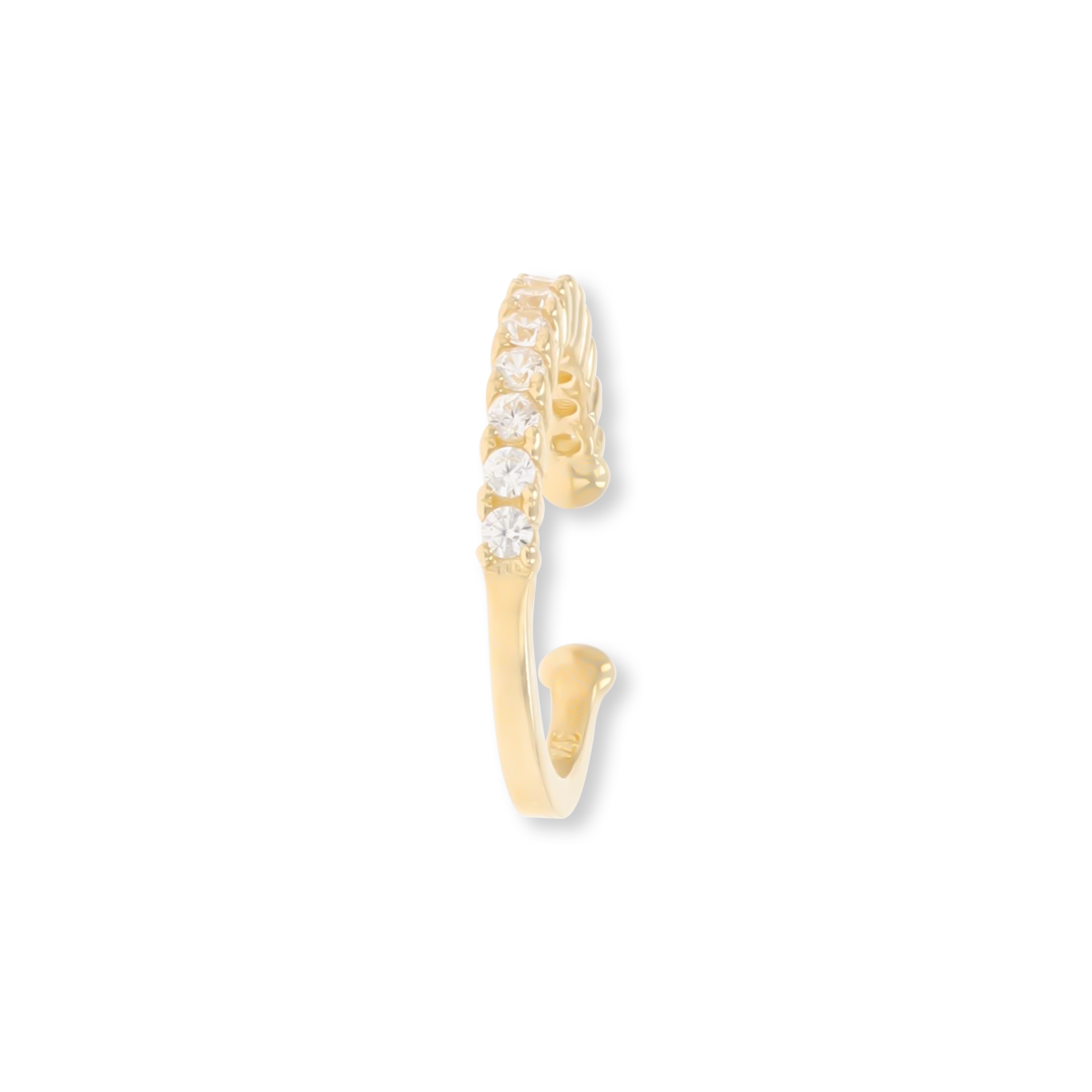9ct Yellow Gold Cubic Zirconia Claw Set Ear Cuff