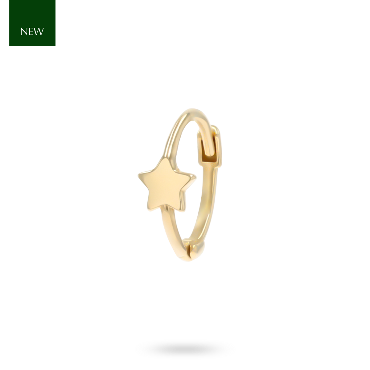 9ct Yellow Gold Star Cartilage Hoop Earring