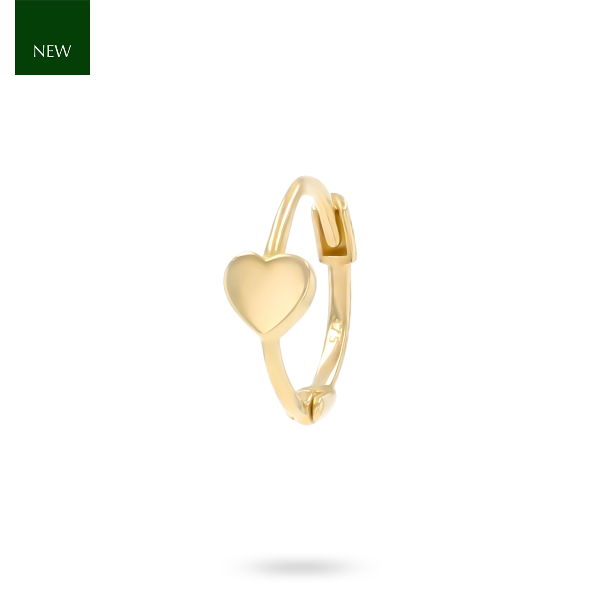 9ct Yellow Gold Heart Cartilage Hoop Earring