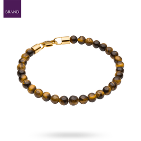 Gold Plated Tiger’s Eye Beaded Bracelet