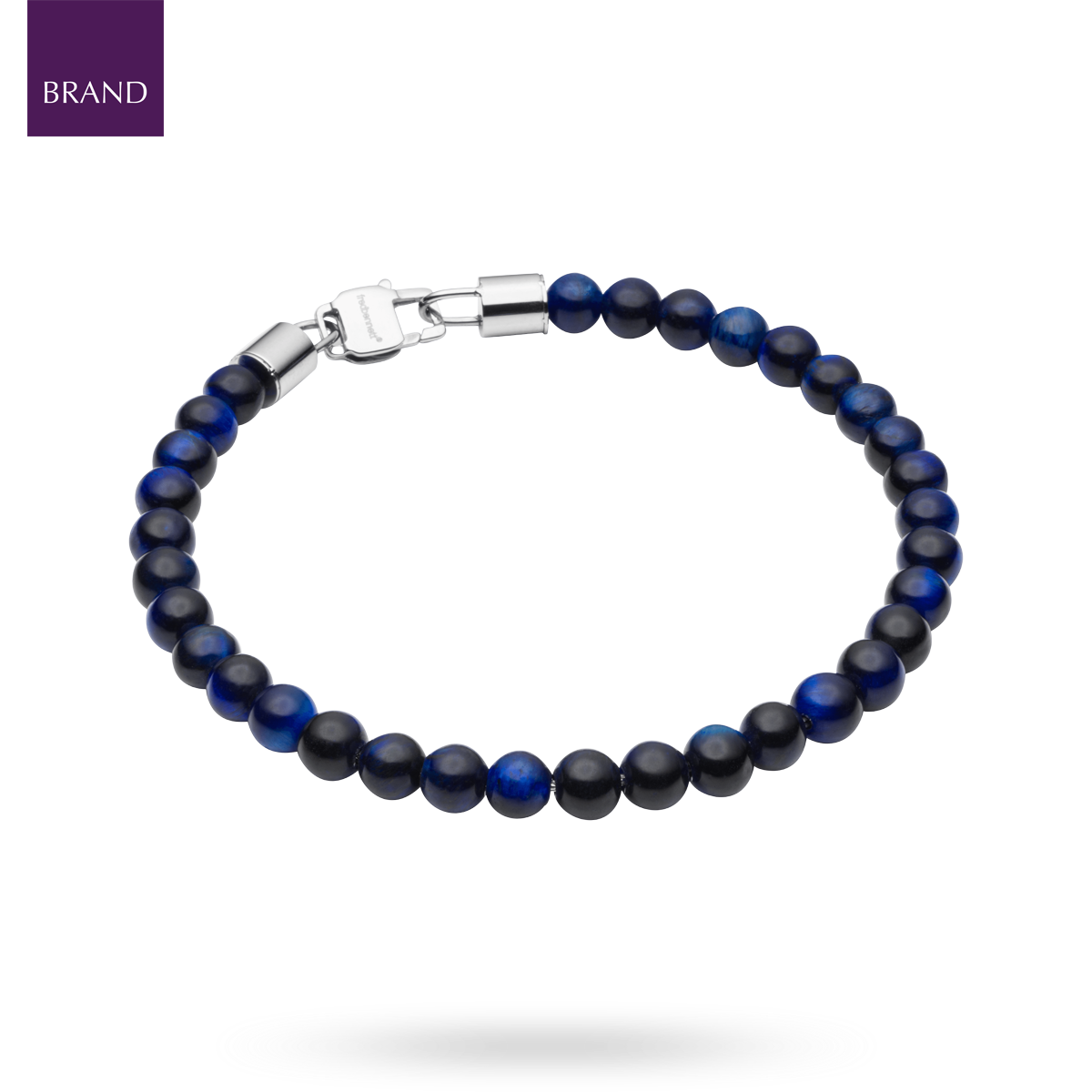 Stainless Steel Blue Tiger’s Eye Beaded Bracelet