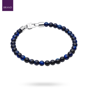 Stainless Steel Blue Tiger’s Eye Beaded Bracelet
