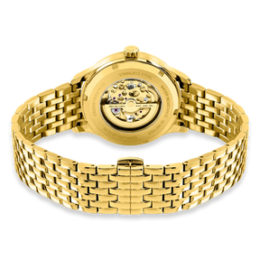 Rotary Greenwich Skeleton Automatic, Silver Dial with Gold Plated Bracelet - GB02941/03