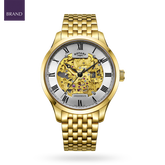 Rotary Greenwich Skeleton Automatic, Silver Dial with Gold Plated Bracelet - GB02941/03