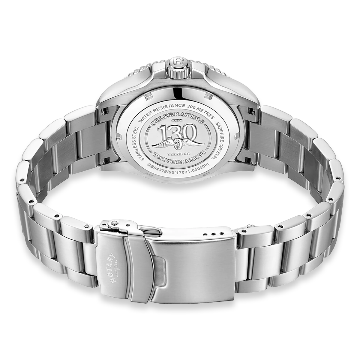 Rotary Seamatic 300 GMT Automatic, Black Dial with Stainless Steel Bracelet - GB04378/95