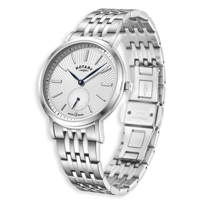 Rotary Dress Small Seconds Watch, White Dial with Stainless Steel Bracelet - GB05320/29