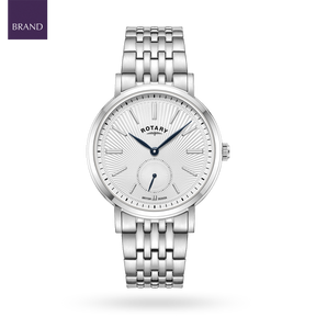 Rotary Dress Small Seconds Watch, White Dial with Stainless Steel Bracelet - GB05320/29