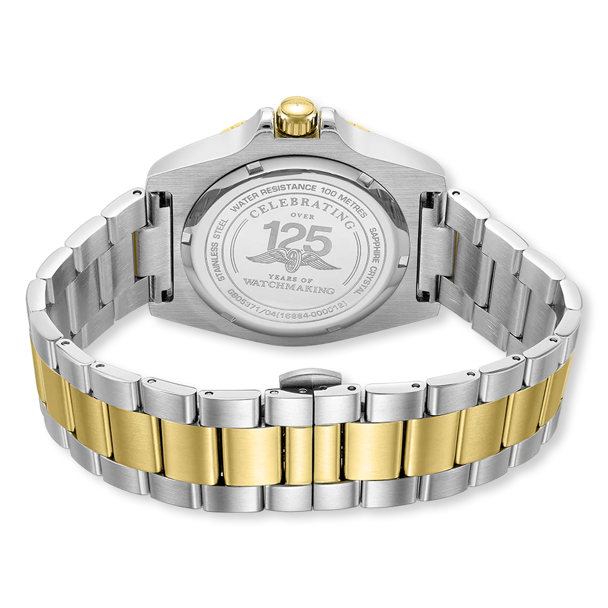 Rotary Henley WorldTimer Two Tone, Back Dial with Stainless Steel Bracelet - GB05371/04