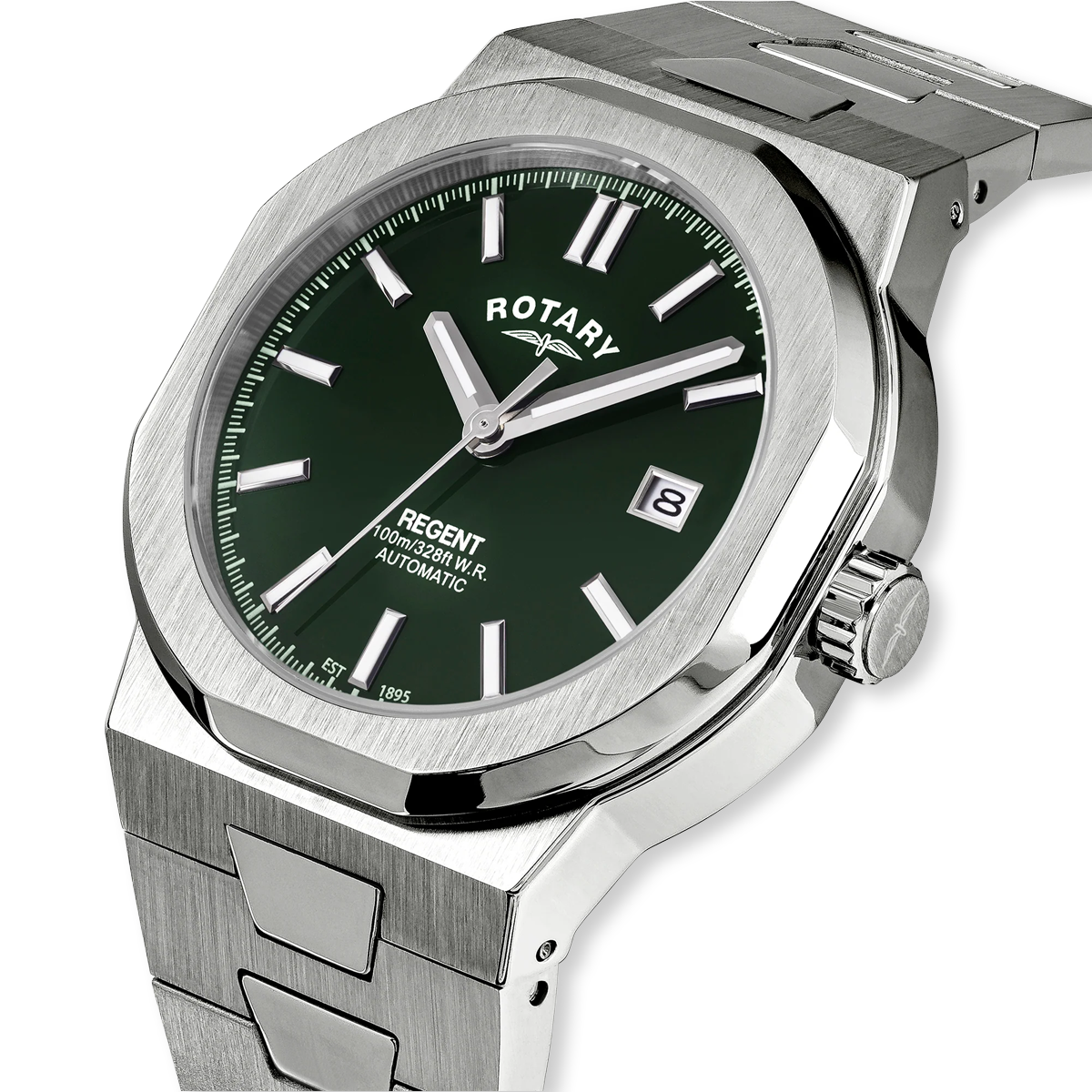 Rotary Regent Automatic, Green Dial with Stainless Steel Bracelet - GB05410/24