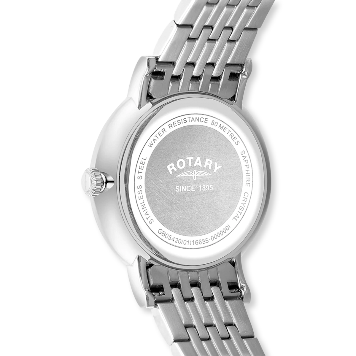 Rotary Windsor Watch, White Dial with Stainless Steel Bracelet - GB05420/01