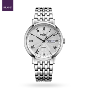 Rotary Windsor Watch, White Dial with Stainless Steel Bracelet - GB05420/01