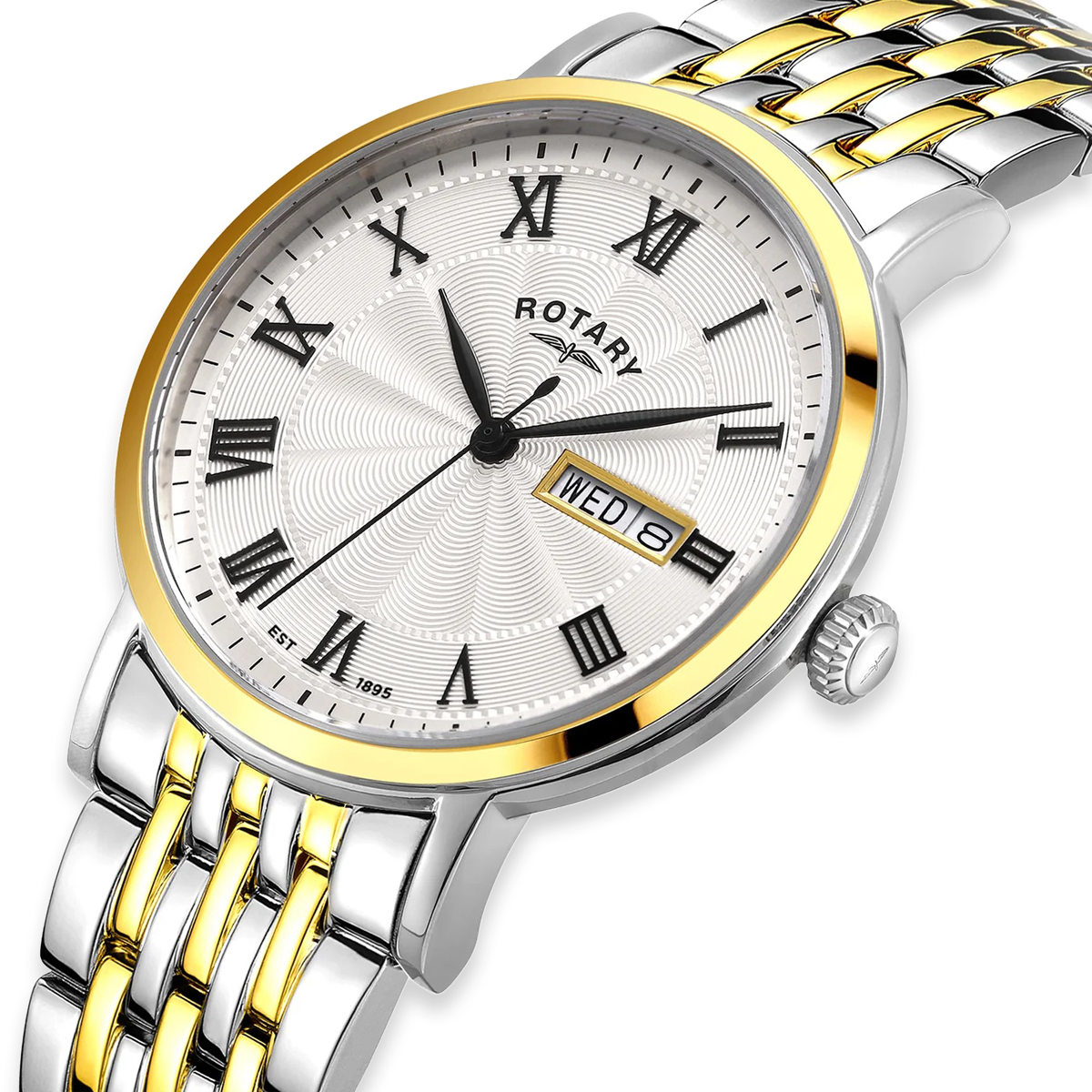 Rotary Heritage 2-Tone, White Dial with Stainless Steel Bracelet - GB05421/01