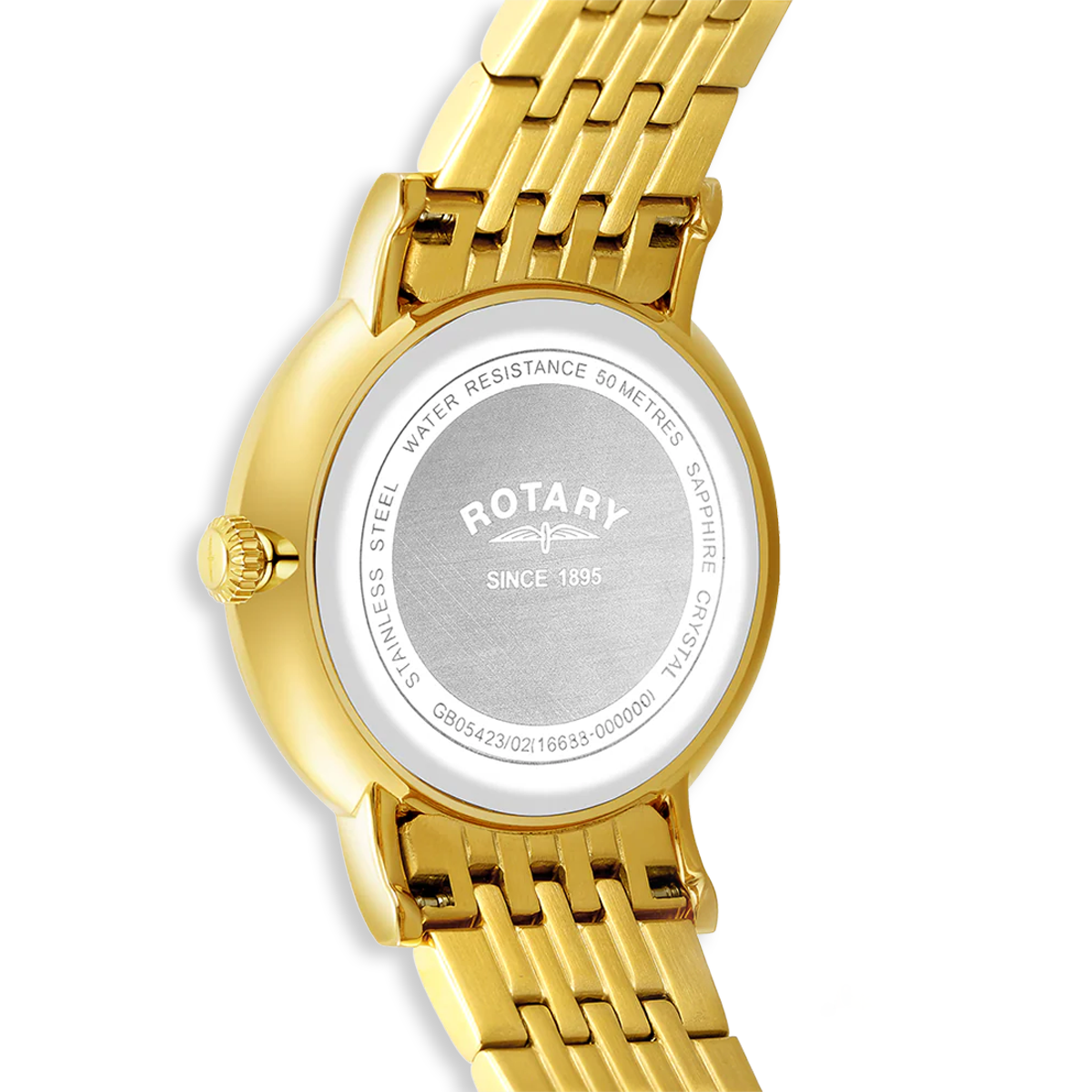 Rotary Heritage Watch, White Dial with Gold Plated Bracelet - GB05423/02