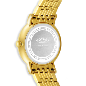 Rotary Heritage Watch, White Dial with Gold Plated Bracelet - GB05423/02