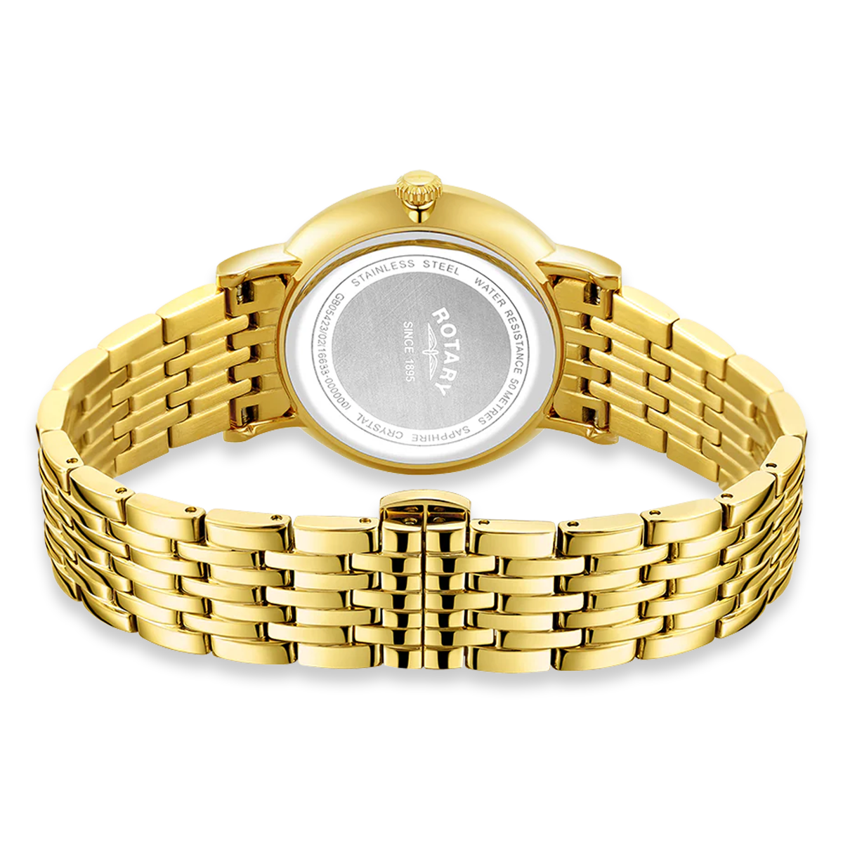 Rotary Heritage Watch, White Dial with Gold Plated Bracelet - GB05423/02