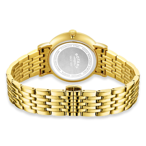 Rotary Heritage Watch, White Dial with Gold Plated Bracelet - GB05423/02