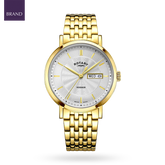 Rotary Heritage Watch, White Dial with Gold Plated Bracelet - GB05423/02
