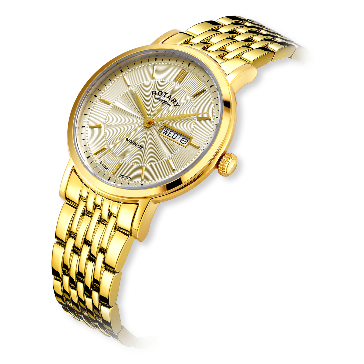 Rotary Heritage Watch, Champagne Dial with Gold Plated Bracelet - GB05423/03