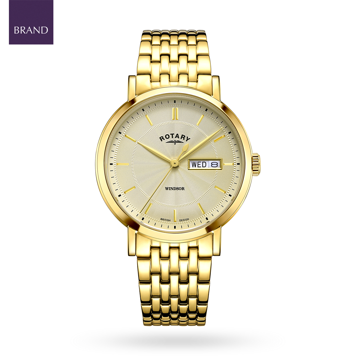 Rotary Heritage Watch, Champagne Dial with Gold Plated Bracelet - GB05423/03