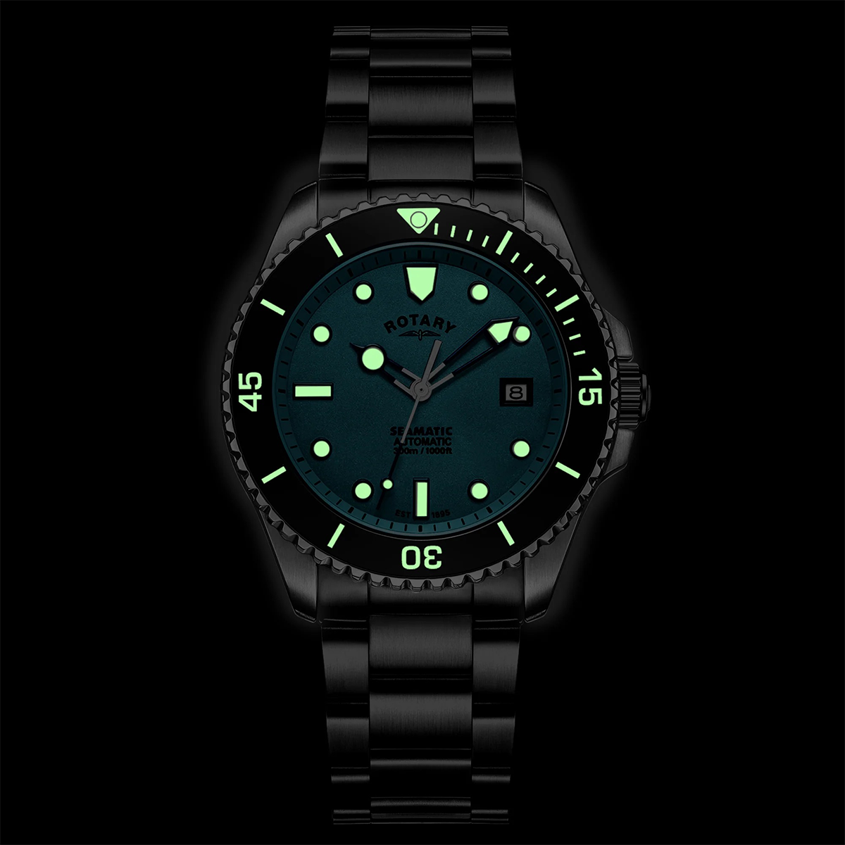 Seamatic 300 Automatic, Light Blue Dial with Stainless Steel Bracelet