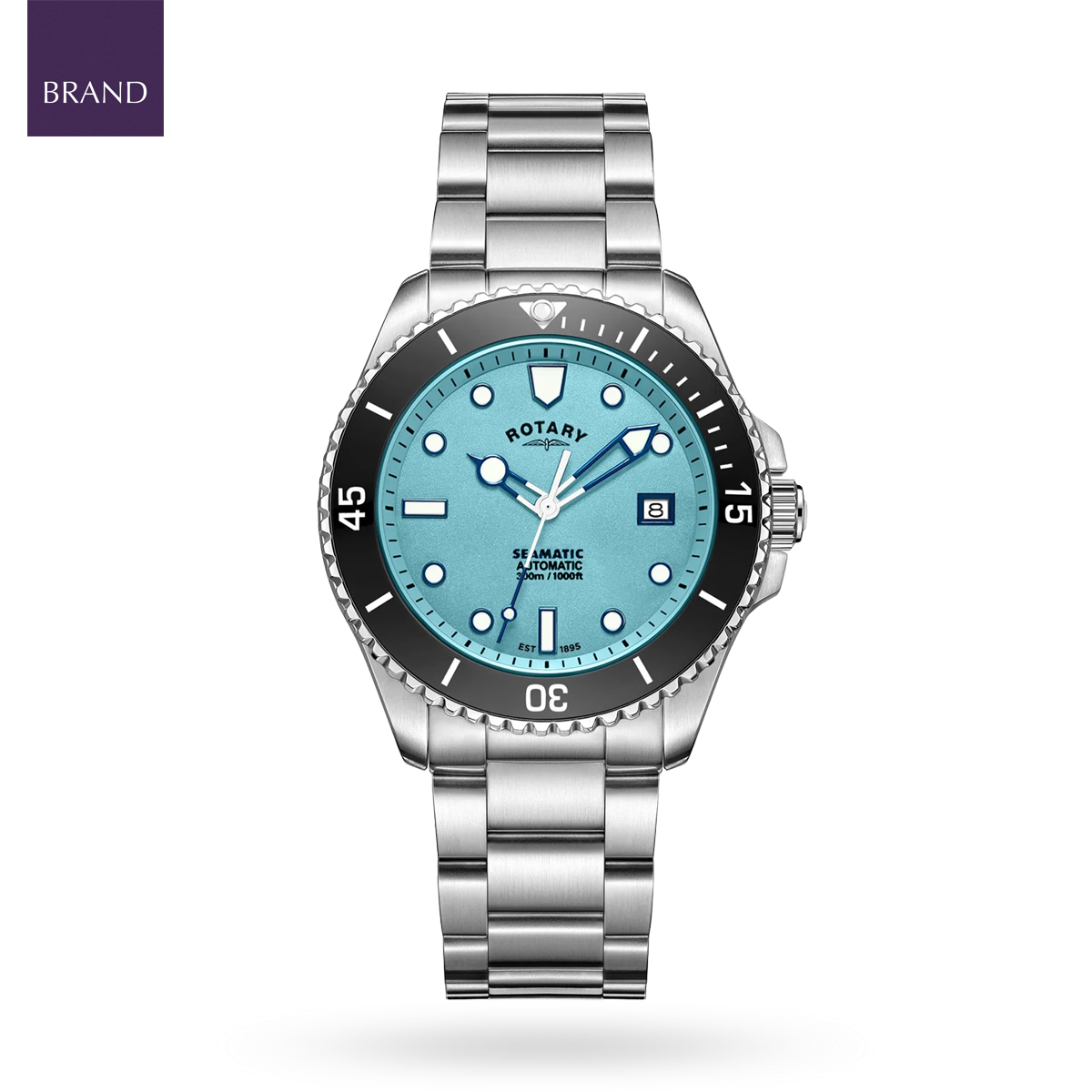Rotary Seamatic 300 Automatic, Light Blue Dial with Stainless Steel Bracelet - GB05430/57