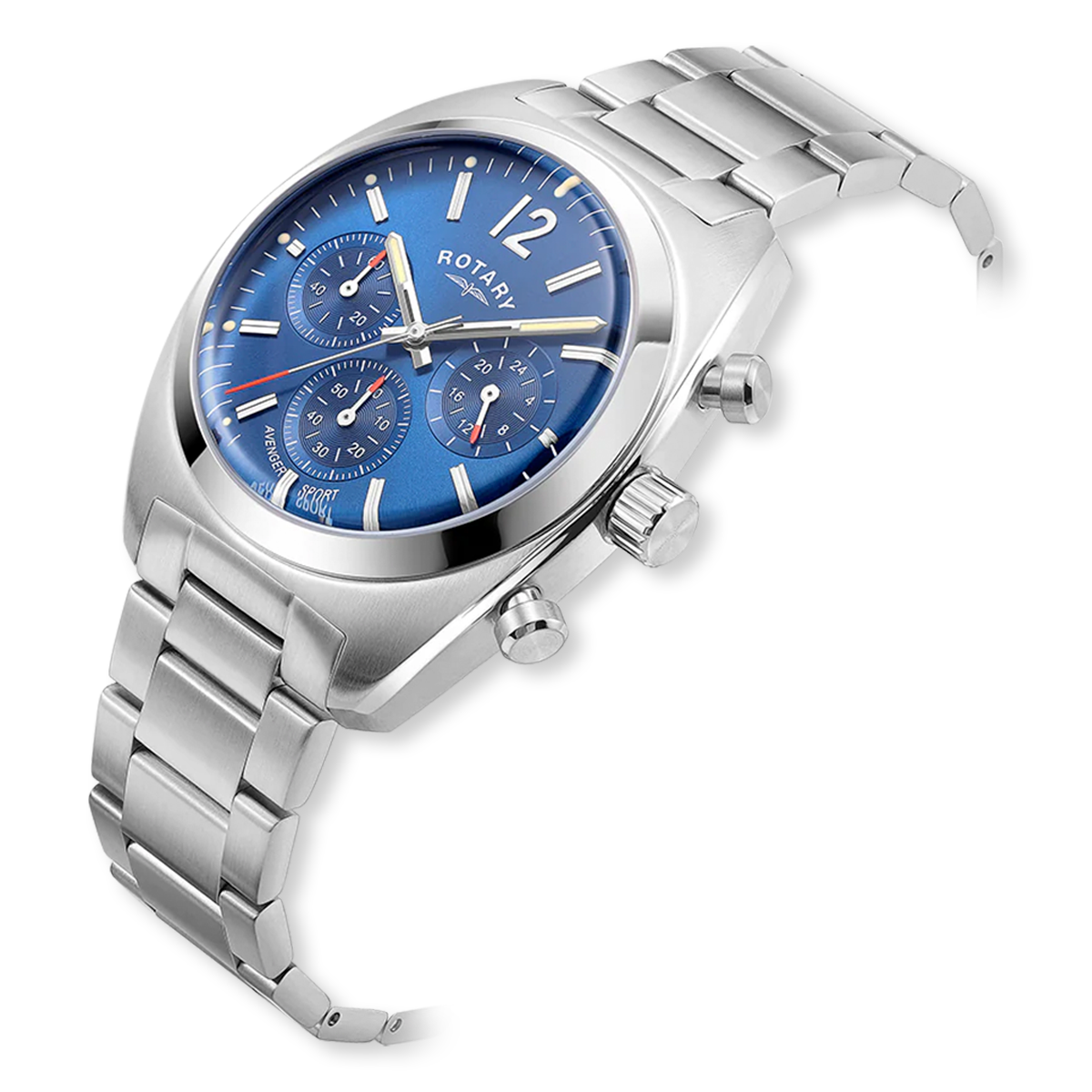 Rotary Avenger Sport Chronograph, Blue Dial with Stainless Steel Bracelet - GB05485/05