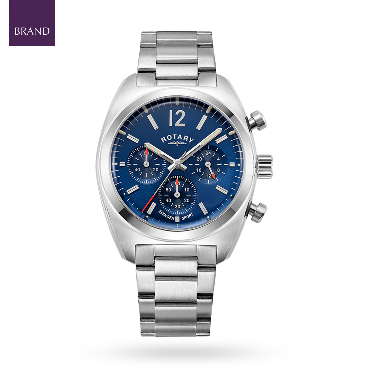 Rotary Avenger Sport Chronograph, Blue Dial with Stainless Steel Bracelet - GB05485/05